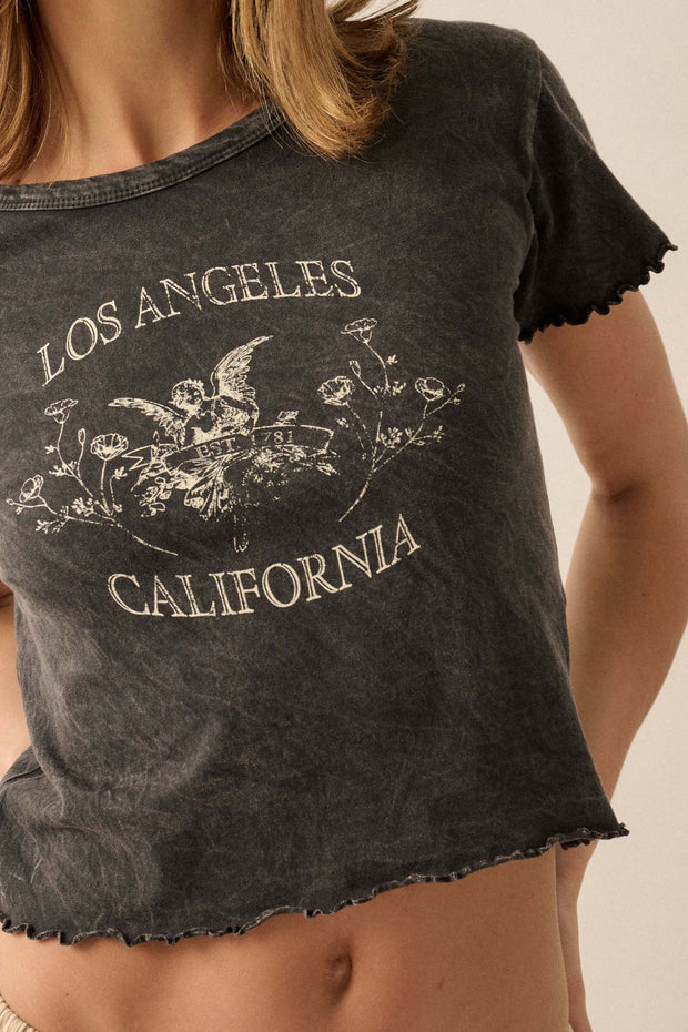 Los Angeles Angel Vintage-Wash Graphic Baby Tee - ShopPromesa
