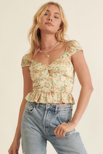 Urban Outfitters Lemon Yellow Exposed Seam Detail Crop Top, Size