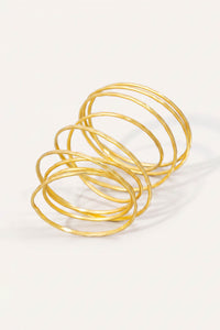 Delfern Hammered Gold 9-Piece Ring Stack - ShopPromesa