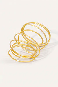 Delfern Hammered Gold 9-Piece Ring Stack - ShopPromesa