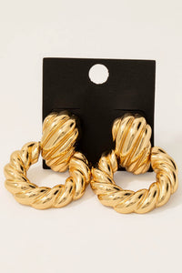 Beverly Gold Twisted Door Knocker Earrings - ShopPromesa