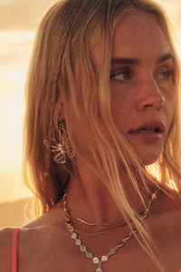 Mariposa Gold Wire and Pearl Butterfly Earrings - ShopPromesa