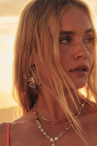 Mariposa Gold Wire and Pearl Butterfly Earrings - ShopPromesa