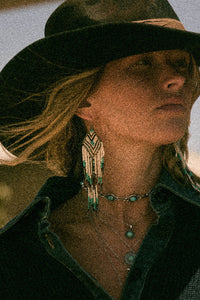 Anacapa Seed Bead Fringe Chevron Drop Earrings - ShopPromesa