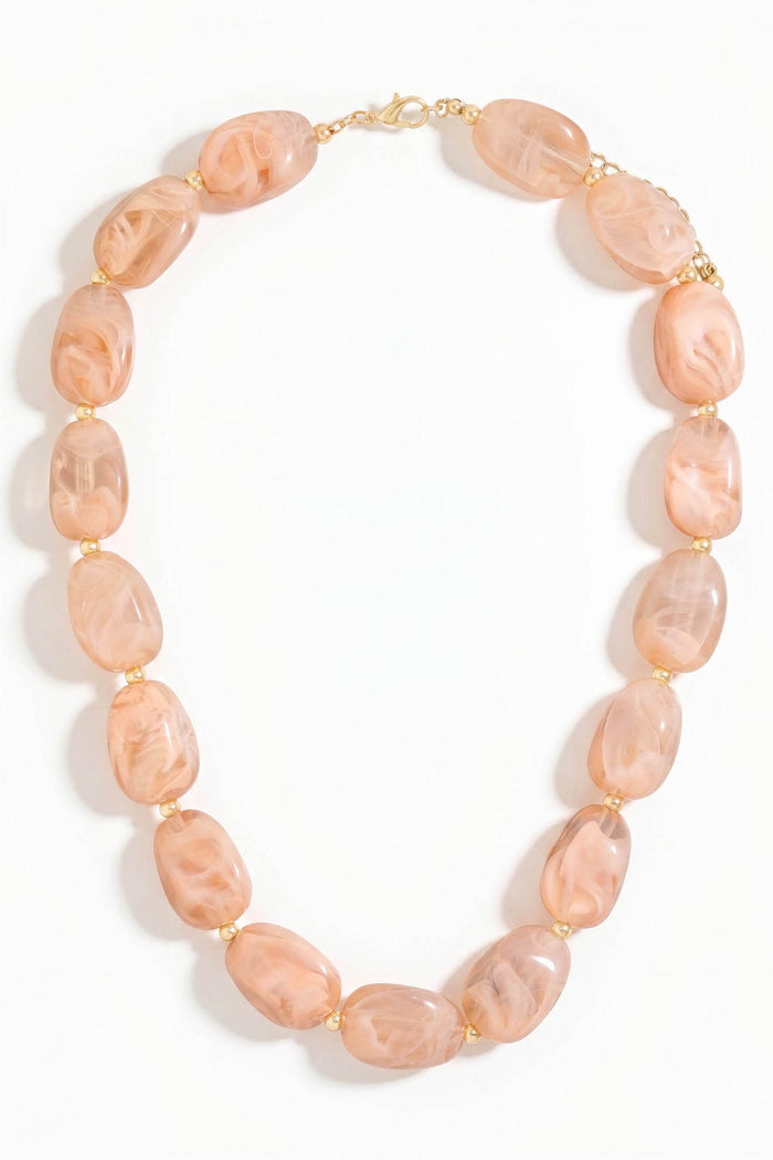 Riordan Marble Resin Chunky Bead Necklace - ShopPromesa