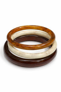 Hillhurst Three-Piece Marble Resin Bangle Set - ShopPromesa