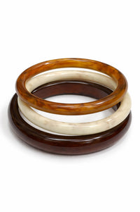 Hillhurst Three-Piece Marble Resin Bangle Set - ShopPromesa