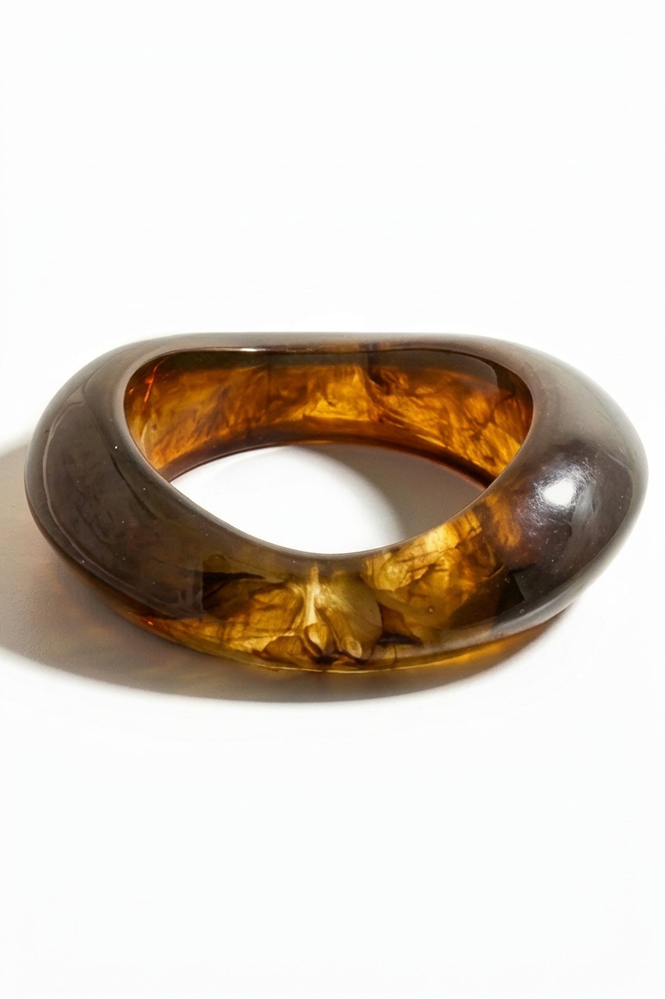 Somera Tortoise Resin Organic Bangle Bracelet - ShopPromesa