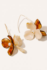 Huntington Resin Flower Dangle Threader Earrings - ShopPromesa