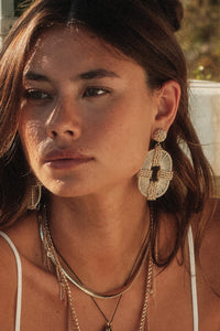 Sonoma Beaded Raffia-Wrapped Drop Earrings - ShopPromesa