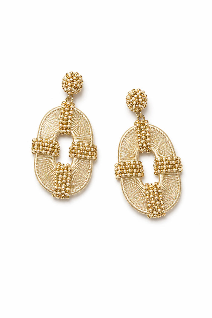 Sonoma Beaded Raffia-Wrapped Drop Earrings - ShopPromesa