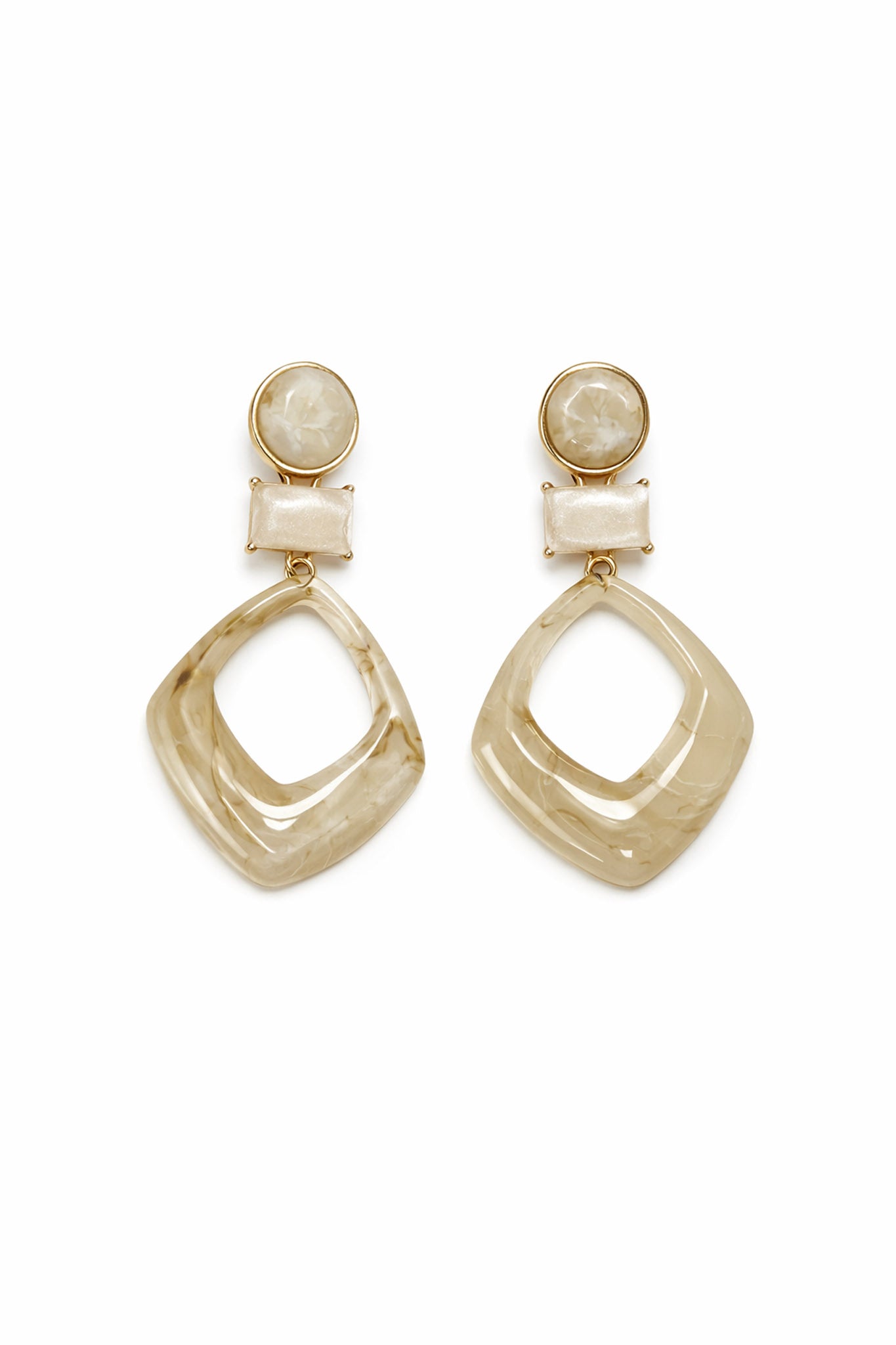 Calabasas Marble Resin Geometric Dangle Earrings - ShopPromesa