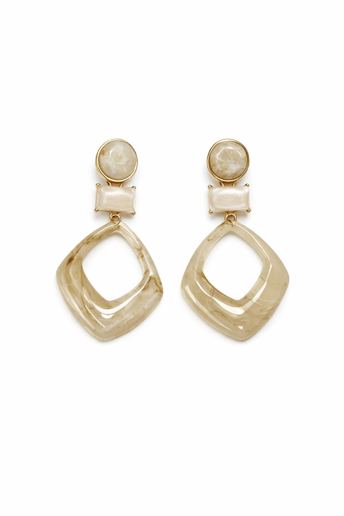 Calabasas Marble Resin Geometric Dangle Earrings - ShopPromesa