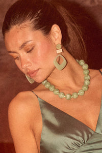 Granada Marble Resin Geometric Dangle Earrings - ShopPromesa