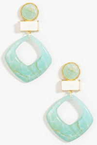 Granada Marble Resin Geometric Dangle Earrings - ShopPromesa