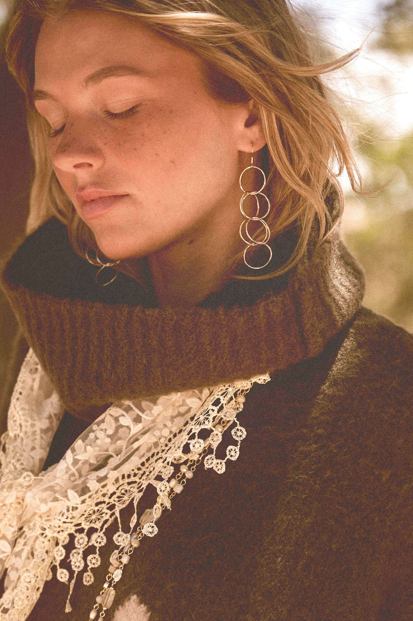 Olympic Gold-Tone Linked Hoop Dangle Earrings - ShopPromesa