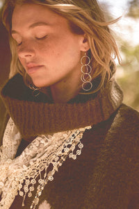 Olympic Gold-Tone Linked Hoop Dangle Earrings - ShopPromesa