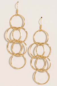 Olympic Gold-Tone Linked Hoop Dangle Earrings - ShopPromesa