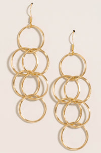 Olympic Gold-Tone Linked Hoop Dangle Earrings - ShopPromesa