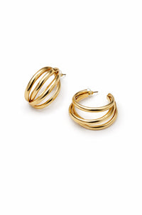 Roxbury Triple Layered Gold Hoop Earrings - ShopPromesa