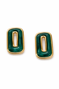 Belvedere Rectangle Marble Resin Stud Earrings - ShopPromesa