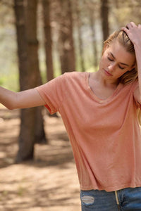 Forever Fave Vintage-Wash Cotton V-Neck Tee - ShopPromesa