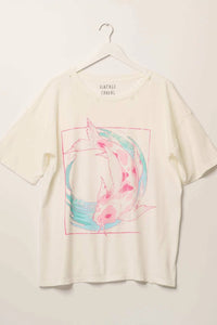 Playing Koi Oversized Distressed Grpahic Tee - ShopPromesa