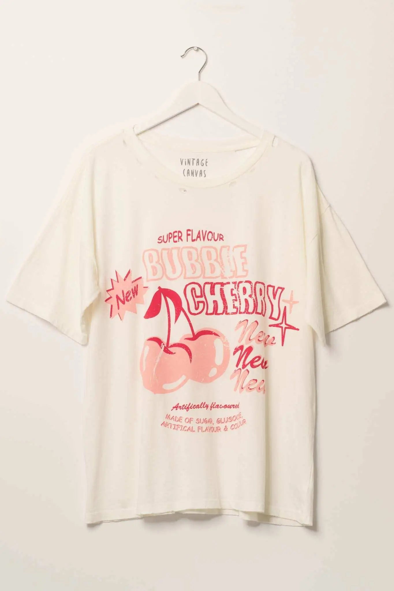 Bubble Cherry Distressed Oversize Graphic Tee - ShopPromesa