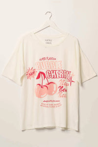 Bubble Cherry Distressed Oversize Graphic Tee - ShopPromesa