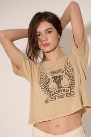 Nashville Angel Wings Guitar Cropped Graphic Tee - ShopPromesa
