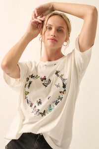 Butterfly Lover Distressed Oversized Graphic Tee - ShopPromesa