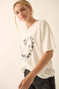 Butterfly Lover Distressed Oversized Graphic Tee - ShopPromesa