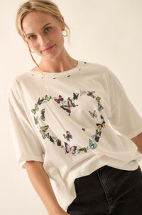 Butterfly Lover Distressed Oversized Graphic Tee - ShopPromesa