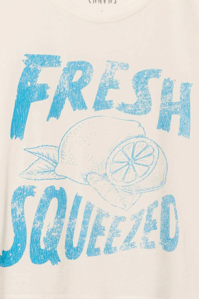 Fresh Squeezed Vintage-Print Sleeveless Graphic Tee - ShopPromesa
