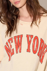 New York Distressed Oversize Graphic Tee - ShopPromesa