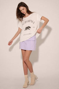 California Bear Vintage-Print Raw-Edge Graphic Tee - ShopPromesa