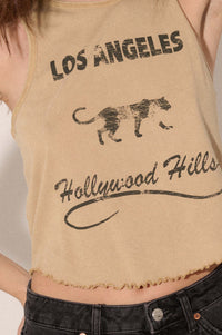 LA Hollywood Hills Vintage-Wash Graphic Tank Top - ShopPromesa