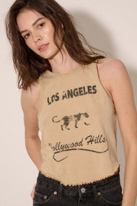 LA Hollywood Hills Vintage-Wash Graphic Tank Top - ShopPromesa