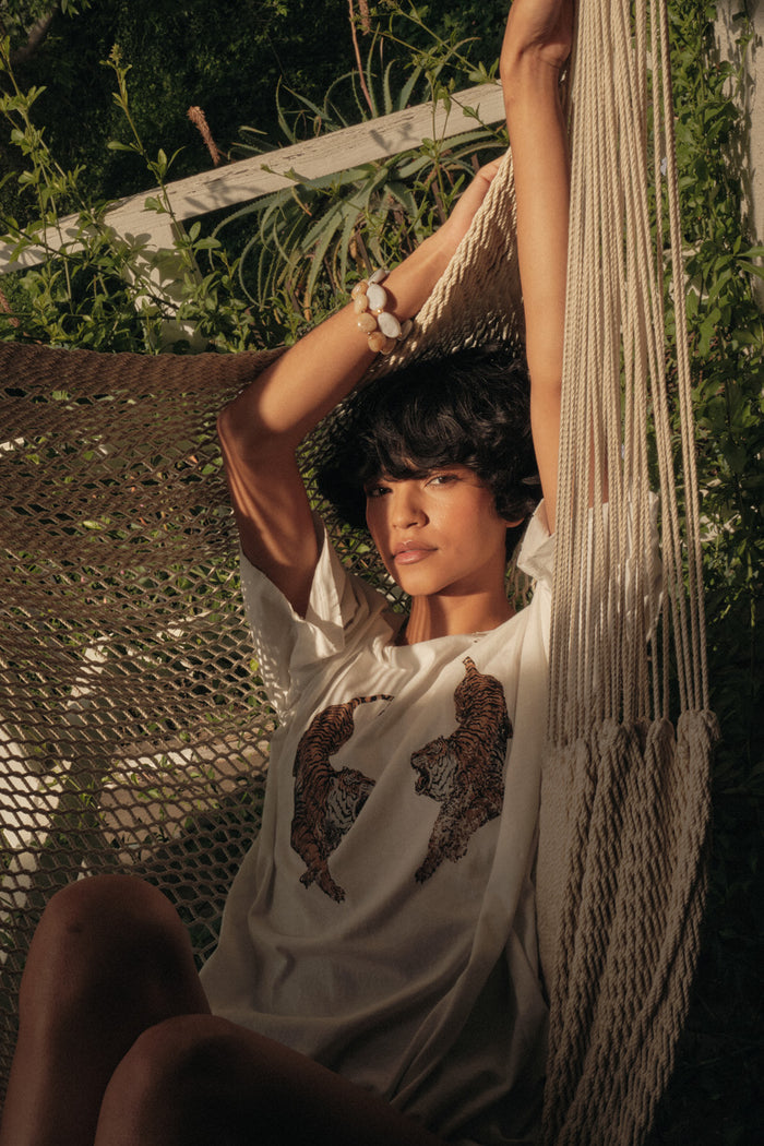 Terrific Tigers Oversized Distressed Graphic Tee - ShopPromesa