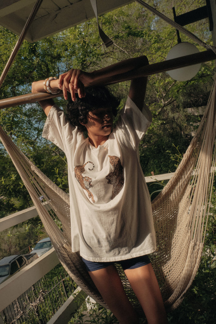 Terrific Tigers Oversized Distressed Graphic Tee - ShopPromesa