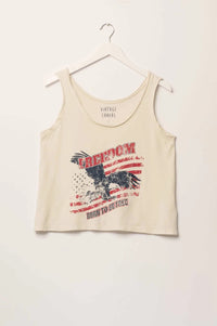 Freedom Vintage-Wash Raw-Edge Graphic Tank Top - ShopPromesa