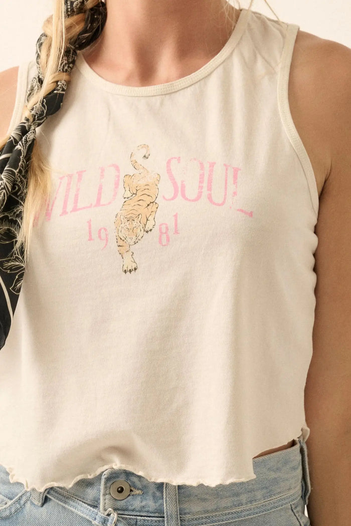 Wild Soul Lettuce-Edge Graphic Tank Top - ShopPromesa