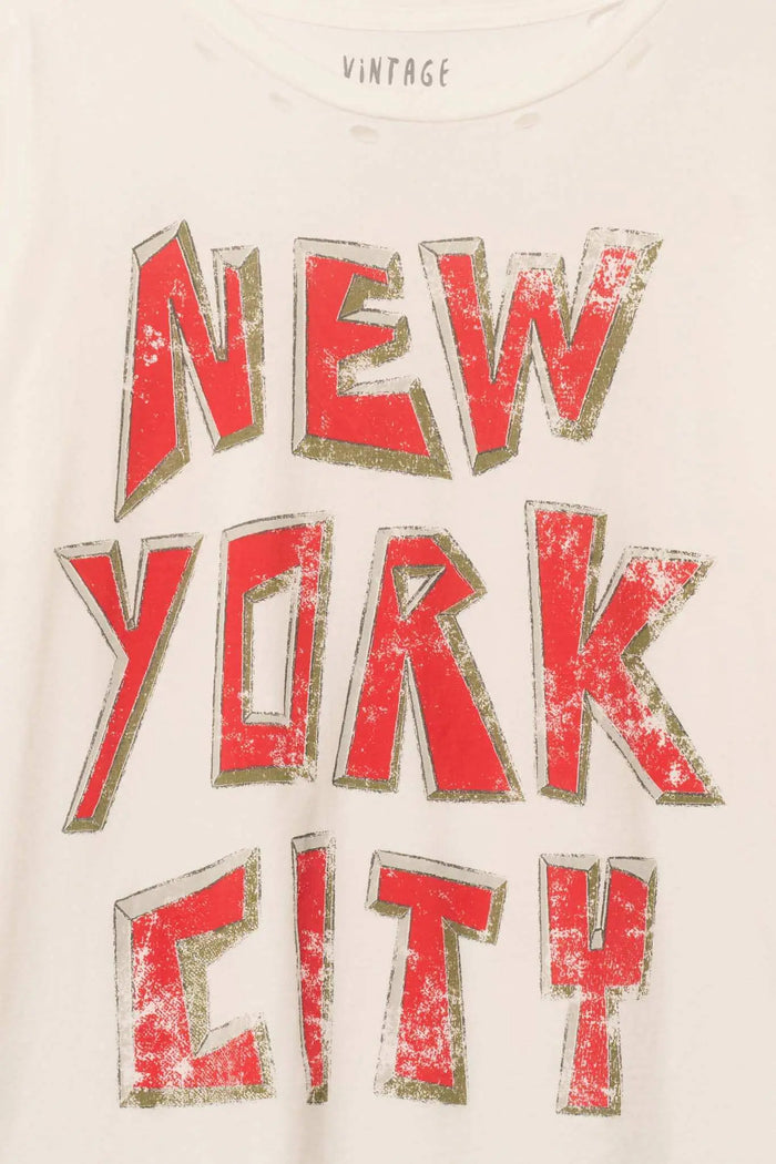 New York City Distressed Oversize Graphic Tee - ShopPromesa