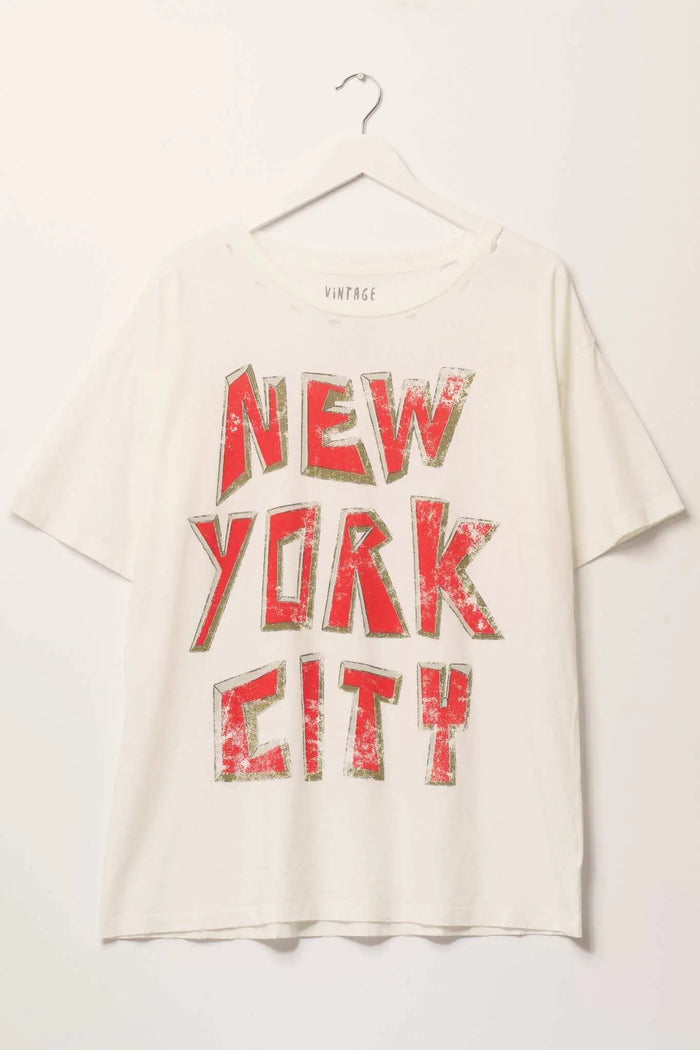 New York City Distressed Oversize Graphic Tee - ShopPromesa