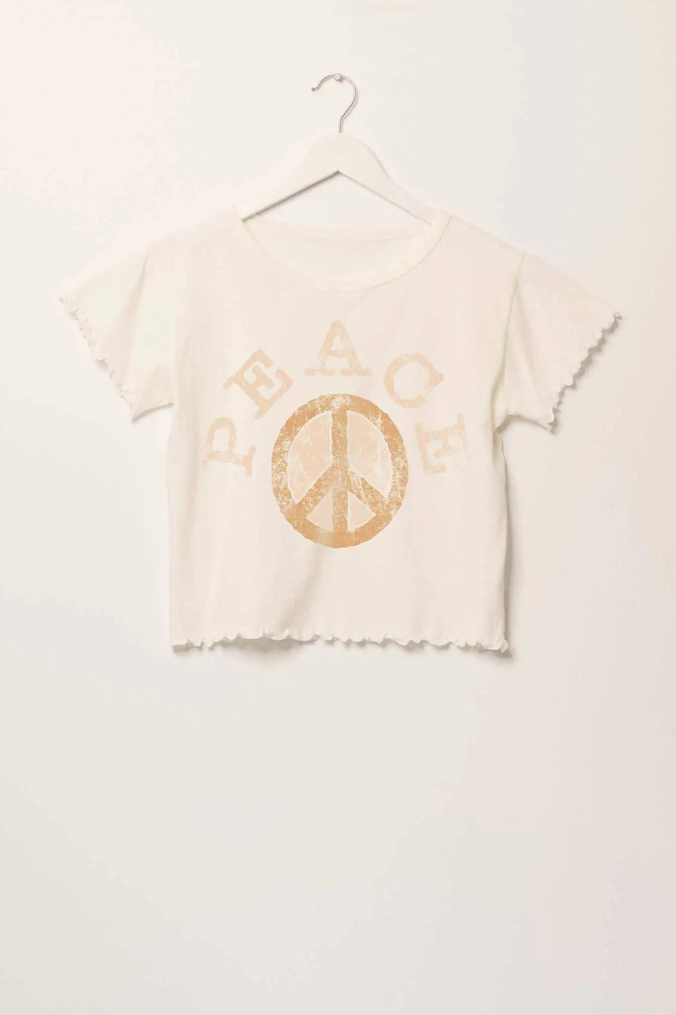 Power of Peace Lettuce-Edge Graphic Baby Tee