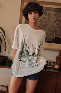 Mustang Mountain Distressed Oversize Graphic Tee - ShopPromesa