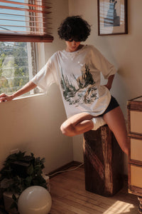 Mustang Mountain Distressed Oversize Graphic Tee - ShopPromesa