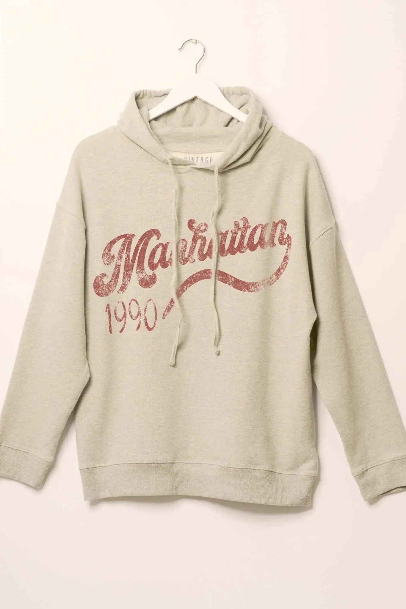 Manhattan 1990 Vintage-Print Graphic Hoodie - ShopPromesa