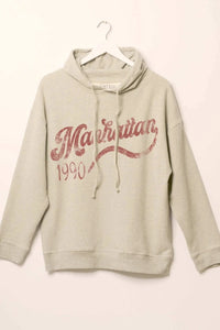 Manhattan 1990 Vintage-Print Graphic Hoodie - ShopPromesa