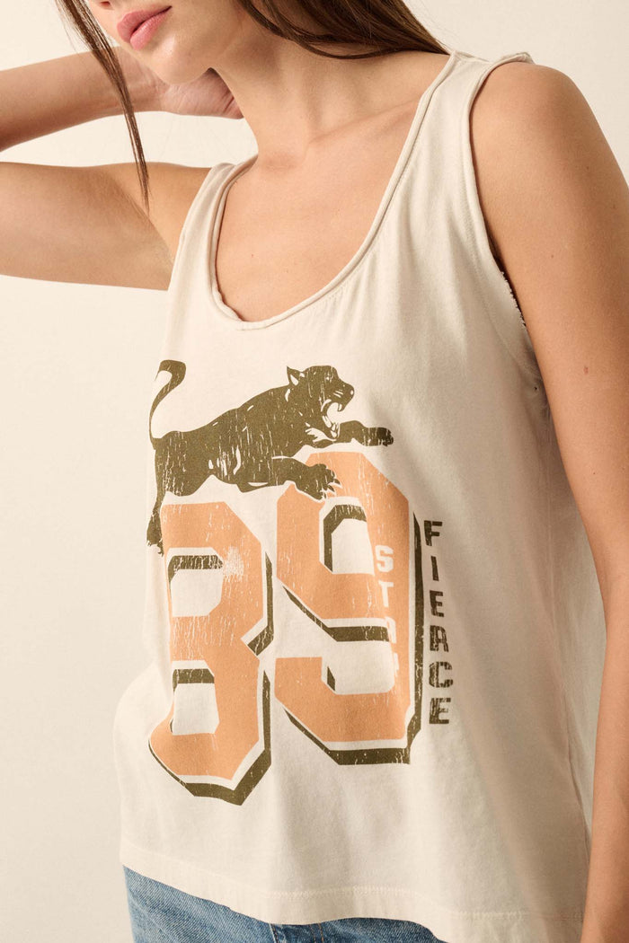 Panther '89 Raw-Edge Graphic Tank Top - ShopPromesa